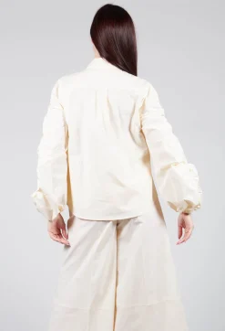 Bubble Sleeve Shirt in Ecru