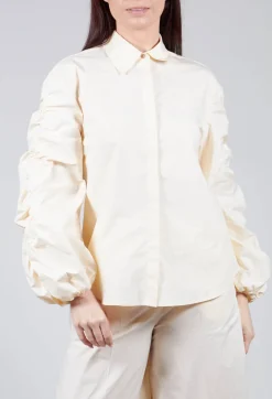 Bubble Sleeve Shirt in Ecru