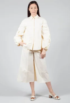 Bubble Sleeve Shirt in Ecru