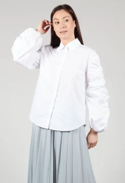 Bubble Sleeve Shirt in Summer White
