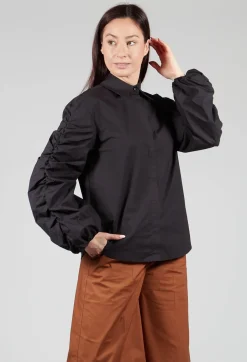 Bubble Sleeve Shirt in Summer Black