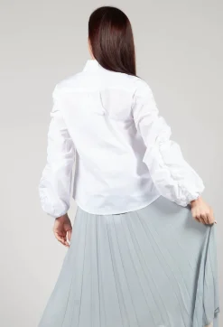 Bubble Sleeve Shirt in Summer White