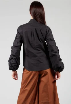 Bubble Sleeve Shirt in Summer Black