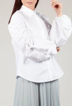 Bubble Sleeve Shirt in Summer White