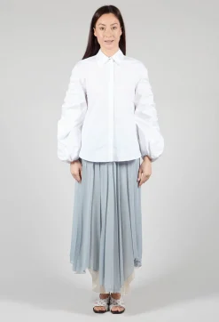 Bubble Sleeve Shirt in Summer White