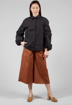 Bubble Sleeve Shirt in Summer Black