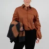Bubble Sleeve Shirt in Tobacco