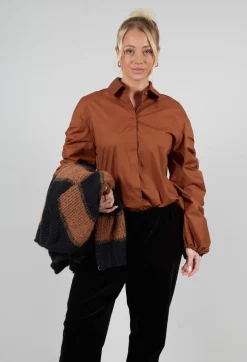 Bubble Sleeve Shirt in Tobacco