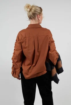 Bubble Sleeve Shirt in Tobacco