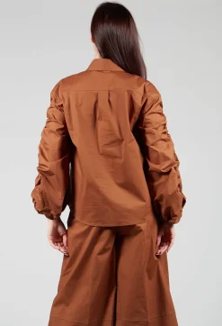 Bubble Sleeve Shirt in Tobacco