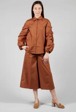 Bubble Sleeve Shirt in Tobacco
