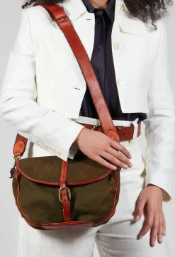 Buckle Bag in Military and Cognac