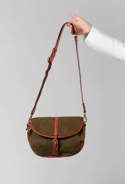 Buckle Bag in Military and Cognac