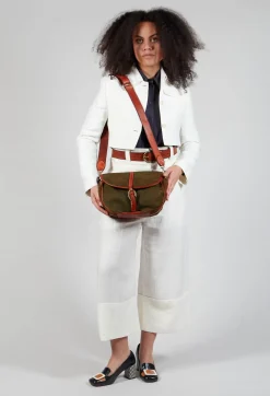 Buckle Bag in Military and Cognac