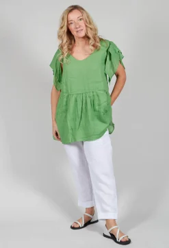 Butterfly Sleeve Top in Green