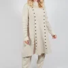 Button Dress in Bone Mel