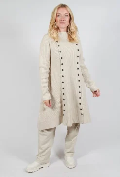 Button Dress in Bone Mel