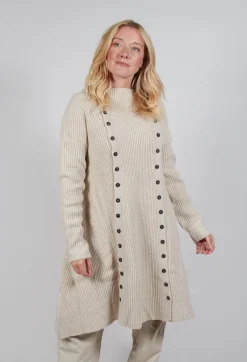 Button Dress in Bone Mel