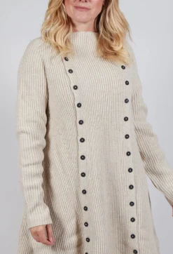 Button Dress in Bone Mel