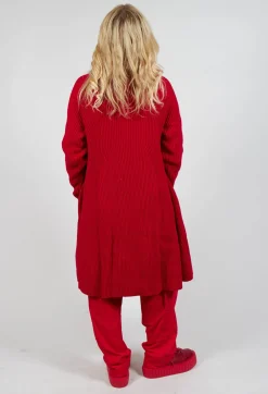 Button Dress in Cardinal