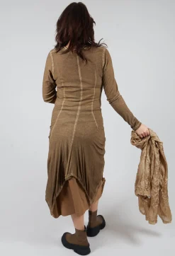 Button Front Top in Camel Cloud