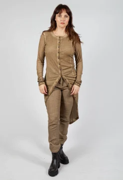 Button Front Top in Camel Cloud