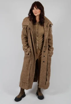 Button Front Top in Camel Cloud