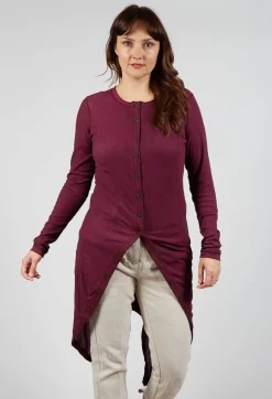 Button Front Top in Merlot Cloud