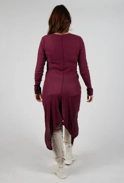 Button Front Top in Merlot Cloud