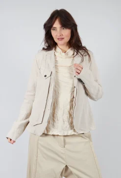 Button Jacket in Bone Mel