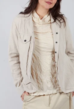 Button Jacket in Bone Mel