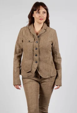 Button Jacket in Camel Mel