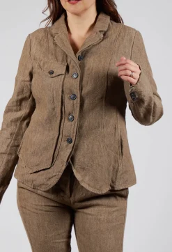 Button Jacket in Camel Mel