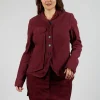 Button Jacket in Merlot Mel