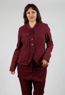 Button Jacket in Merlot Mel