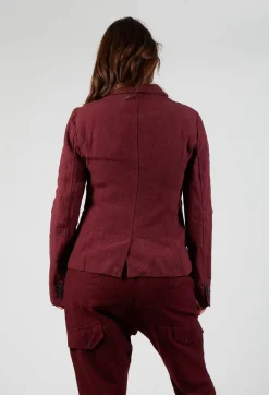 Button Jacket in Merlot Mel