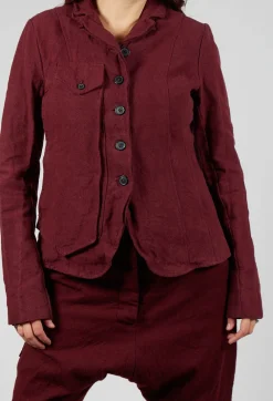 Button Jacket in Merlot Mel