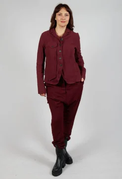 Button Jacket in Merlot Mel