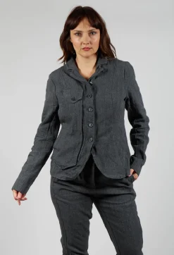 Button Jacket in Slate Mel