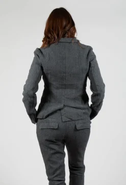 Button Jacket in Slate Mel