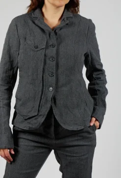 Button Jacket in Slate Mel