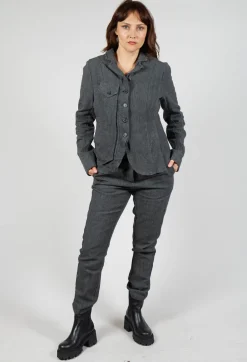 Button Jacket in Slate Mel