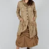 Button Plisse Shirt in Camel Cloud