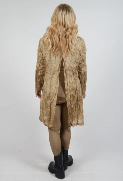 Button Plisse Shirt in Camel Cloud