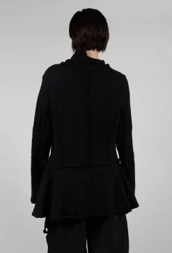 Button Through Cardigan with Feature Pockets in Black