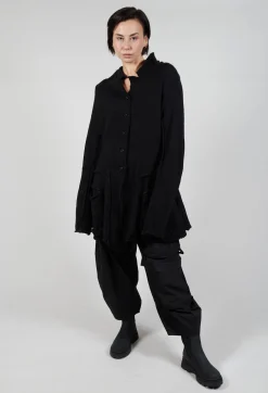 Button Through Cardigan with Feature Pockets in Black