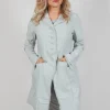 Button Through Coat in Grey