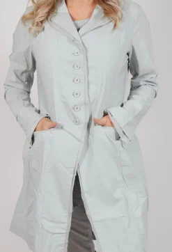 Button Through Coat in Grey