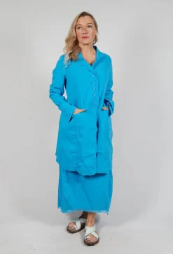 Button Through Coat in Malibu