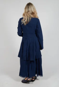 Button Through Coat in Navy